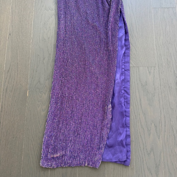 Retrofete KATYA Metallic Lavender Purple Sequin Gown Maxi Dress - Size XS - Picture 5 of 10